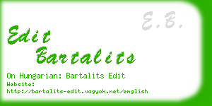 edit bartalits business card